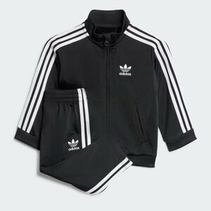 Adidas Black Tracksuit with White Stripes